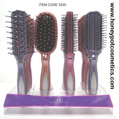 Body Collection Handbag hair brushes in 4 brush types (12 UNITS)