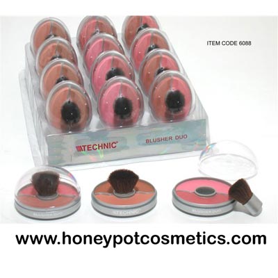 Technic Egg Shaped duo blusher with brush applicator (12 UNITS) Technic Egg Shaped duo blusher with brush applicator (12 UNITS)