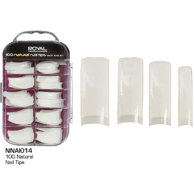 Royal 100 Plain long square nail tips (12 UNITS) - Click Image to Close