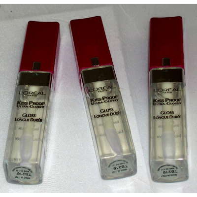 L'Oreal Kiss Proof Ultra Glossy Clear Lip Gloss 7ml (12 UNITS)