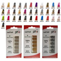 Saffron Nail Foil - 16 Adhesive Nail Foils Per Pack (12 UNITS)