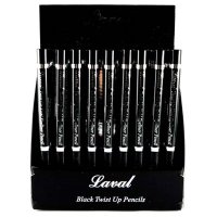 Laval Twist Up Kohl Waterproof Black Eyeliner Pencil (36 UNITS)