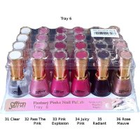 Saffron Fantasy Pinks Nail Polish Tray 6 13ml (24 UNITS)