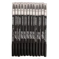 Saffron Eyebrow Pencils With Brush Black (12 UNITS)