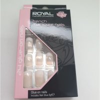 Royal 24 French Manicure Beige Short Square Nail Tips (12 UNITS)