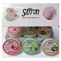 Saffron Nail Polish Remover 32 Pads Acetone Free (24 UNITS)