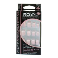 Royal 24 French Manicure Petite Nails Tips With Glue (12 UNITS)