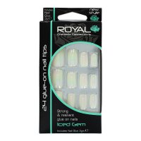 Royal 24 Iced Gem Nail Tips With Nail Glue 3g BULK (48 UNITS)