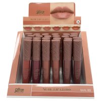 Saffron London Matte Nude Lip Gloss Tray A - (24 UNITS)