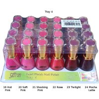 Saffron Pearl Finish Nail Polishi Tray 4 13ml (24 UNITS)