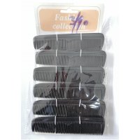 Fashion Collection Black Pocket Combs on Card (12 UNITS)