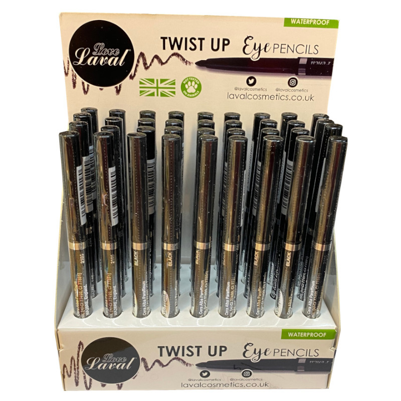 Laval Waterproof Twist Up Kohl Eyeliner Pencil (36 UNITS) - Click Image to Close