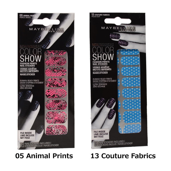 Maybelline Color Show Fashion Prints Nail Stickers (3 UNITS) - Click Image to Close