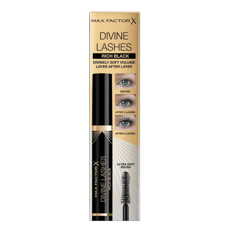 Max Factor Divine Lashes Rich Black Mascara 8ml (3 UNITS) - Click Image to Close