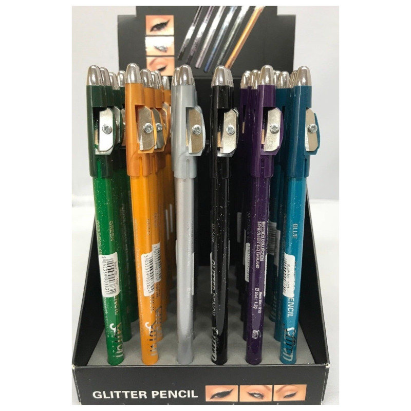 Saffron Glitter Pencil With Sharpner 1.2g (36 UNITS) - Click Image to Close