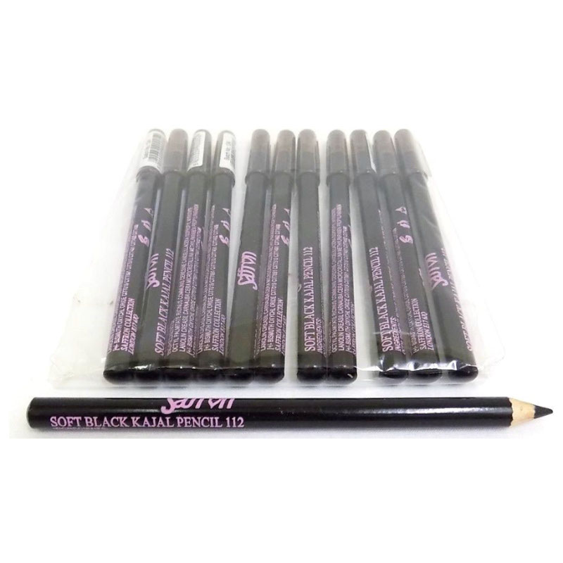 saffron Soft Black 112 Kajal Pencil 0.95g (12 UNITS) - Click Image to Close