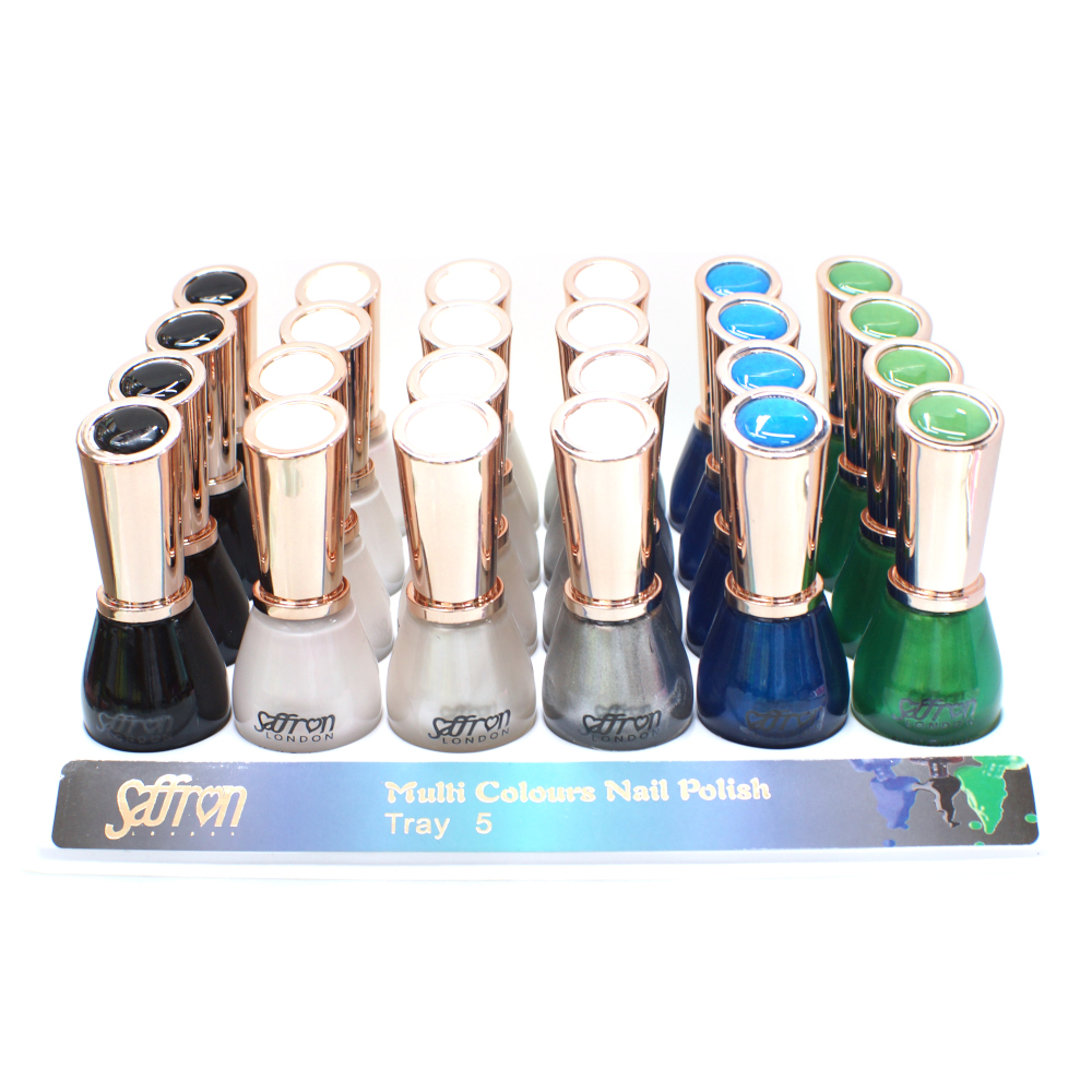 Saffron Nude Shades Nail Polish Tray5 13ml (24 UNITS) - Click Image to Close