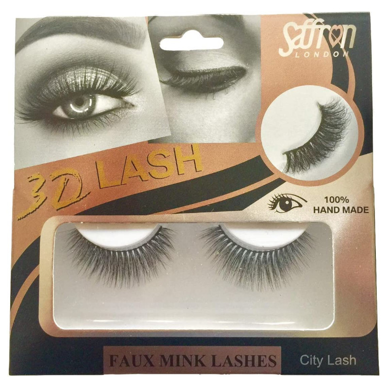 Saffron 3D Faux Mink Lashes City False Lash (12 UNITS) - Click Image to Close