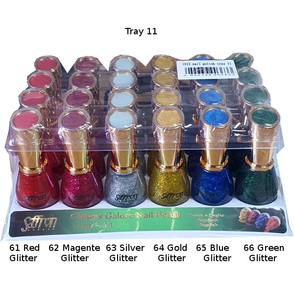 Saffron Glitters Galore Nail Polish Tray11 13ml (24 UNITS) - Click Image to Close