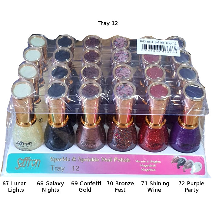 Saffron Sparkle & Sprinkle Nail Polish Tray12 13ml (24 UNITS) - Click Image to Close