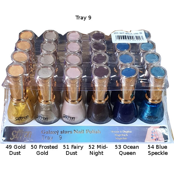 Saffron Glaxy Stars Nail Polish Tray9 13ml (24 UNITS) - Click Image to Close