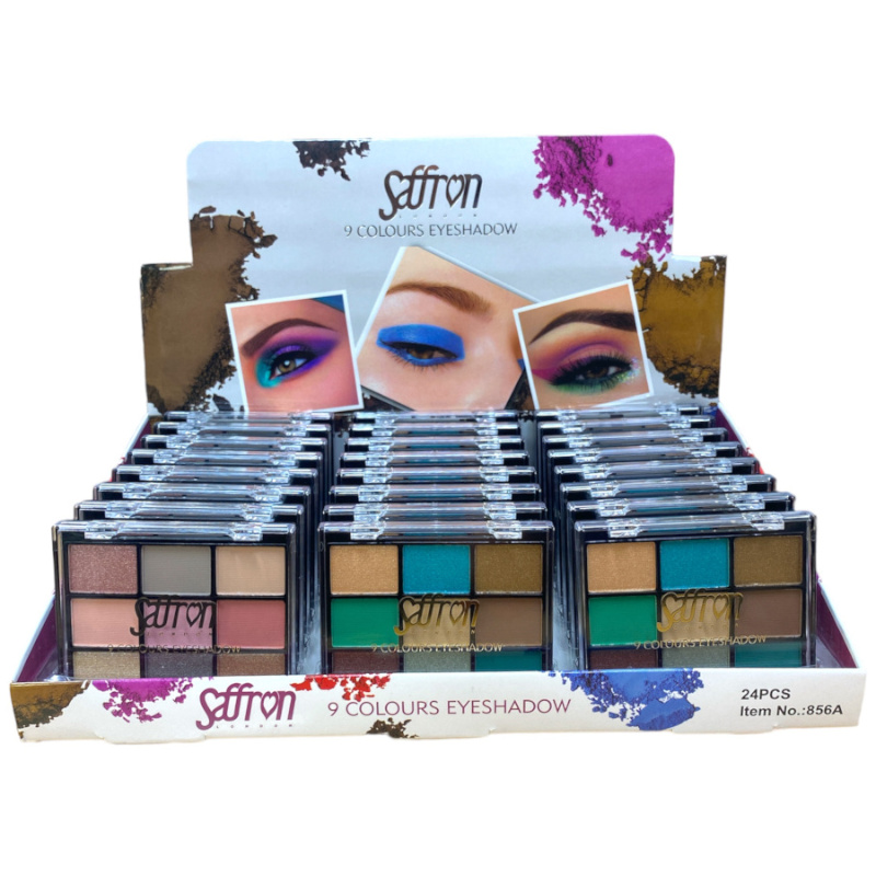 Saffron 9 Colours Eyeshadow Tray A (24 UNITS) - Click Image to Close