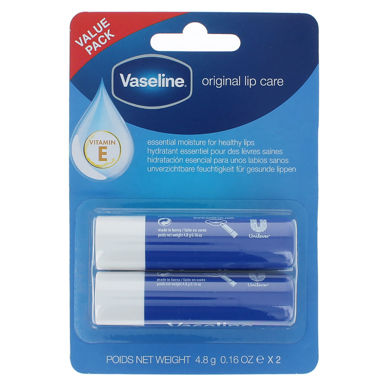 Vaseline Lip Care Original Twin Pack 2x4.8g (24 UNITS) - Click Image to Close