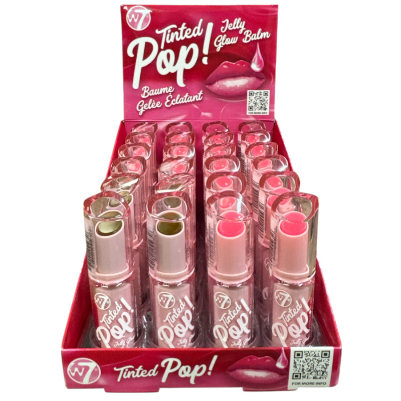 W7 Tinted Pop Jelly Glow Lip Balm 3g (24 UNITS) - Click Image to Close